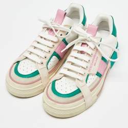 مملوكة مسبقًا Dolce & Gabbana Multicolor Leather and Suede Custom 2.Zero Sneakers Size 38