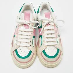 مملوكة مسبقًا Dolce & Gabbana Multicolor Leather and Suede Custom 2.Zero Sneakers Size 38