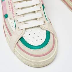 مملوكة مسبقًا Dolce & Gabbana Multicolor Leather and Suede Custom 2.Zero Sneakers Size 38