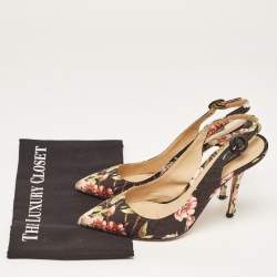 Dolce & Gabbana Multicolor Floral Print Brocade Slingback Pointed Toe Pumps Size 38 