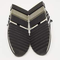 Pre Owned Dolce & Gabbana Black/White Logo Print Knit Fabric Sorrento Sneakers Size 39.5