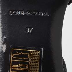 Dolce & Gabbana Black Satin and Mesh Slingback Flats Size 37
