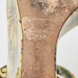 Dolce & Gabbana Multicolor Patent Wedge Platform Ankle Strap Sandals Size 40