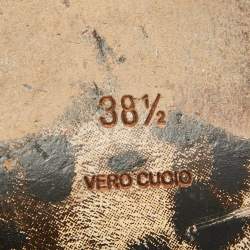 Pre Owned Dolce & Gabbana Light Brown Leather Peep Toe Platform Pumps Size 38.5