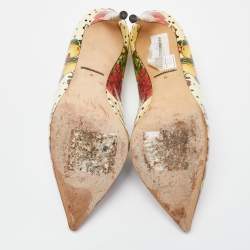 Pre Owned Dolce & Gabbana Multicolor Floral Print Patent Leather Pointed Toe Pumps Size 38