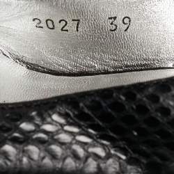 Pre Owned Dolce & Gabbana Black Python Slingback Pumps Size 39