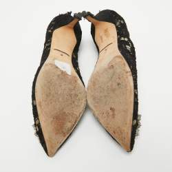 Pre Owned Dolce & Gabbana Black Lace Bellucci Pumps Size 37