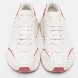 Pre Owned Dolce & Gabbana White/Pink Leather Daymaster Sneakers Size 41