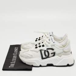 Pre Owned Dolce & Gabbana White Nylon and Leather Daymaster Sneakers Size 38