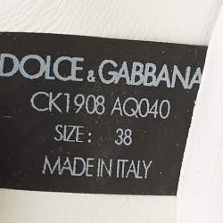 Pre Owned Dolce & Gabbana White Nylon and Leather Daymaster Sneakers Size 38