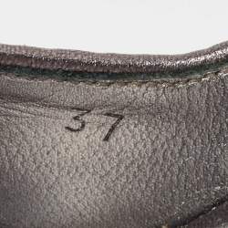 Pre Owned Dolce & Gabbana Black Sequins and Leather Trim Crystal Embellished Pumps Size 37