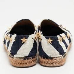 Dolce & Gabbana Blue/White Canvas Espadrille Flats Size 40