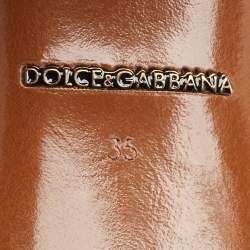Pre Owned Dolce & Gabbana Blue Embossed Lizard Embellished Ankle Strap Sandals Size 35