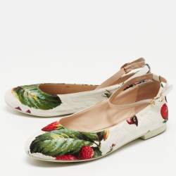 Pre Owned Dolce & Gabbana Multicolor Lurex Fabric Ballet Flats Size 38