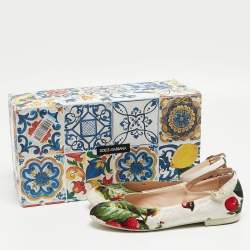 Pre Owned Dolce & Gabbana Multicolor Lurex Fabric Ballet Flats Size 38