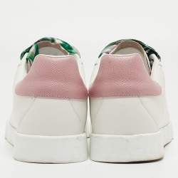 Pre Owned Dolce & Gabbana Pink/White Leather Low Top Sneakers Size 39