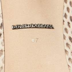 Pre Owned Dolce & Gabbana Beige Water Snake Crystal Embellished Pumps Size 37