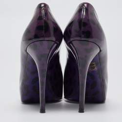 Pre Owned Dolce & Gabbana Purple Patent Peep Toe Pumps Size 41