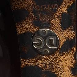 Pre Owned Dolce & Gabanna Brown Patent Leather Platform Pumps Size 38