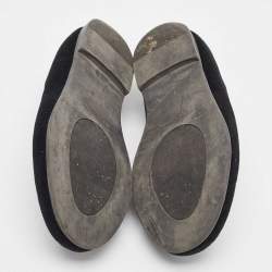 Pre Owned Dolce & Gabbana Black Velvet Embroidered Smoking Slippers Size 36