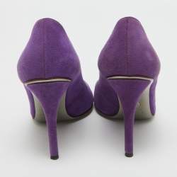 Dolce & Gabbana Purple Suede Open Toe Pumps Size 38