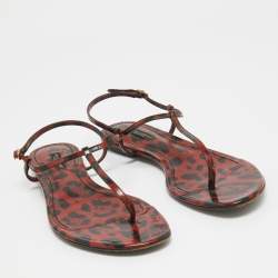 Dolce & Gabbana Brown/Black Patent Slingback  Flats Size 39