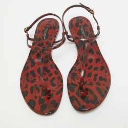 Dolce & Gabbana Brown/Black Patent Slingback  Flats Size 39
