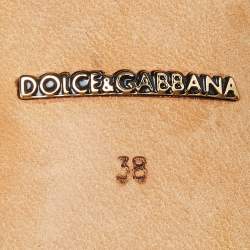 Pre Owned Dolce & Gabbana Multicolor Fabric Crystal Embellished Slingback Pumps Size 38