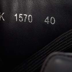 مملوكة مسبقًا Dolce & Gabbana Black/Brown Leopard Print Leather Portofino Low Top Sneakers Size 40