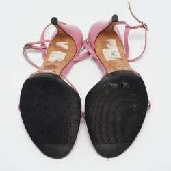 Dolce & Gabbana Pink Leather Ankle Strap Sandals Size 39