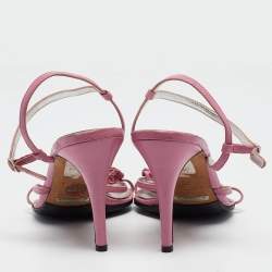 Dolce & Gabbana Pink Leather Ankle Strap Sandals Size 39