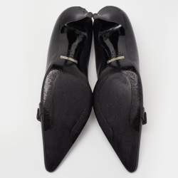 Pre Owned Dolce & Gabbana Black Leather Buckle Pointed Toe Pumps Size 40