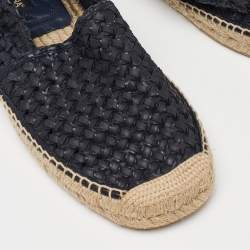 Dolce & Gabbana Blue Woven Leather Espadrille Flats Size 40