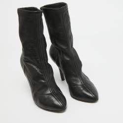 Dolce & Gabbana Black Leather Ankle Boots Size 37