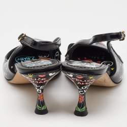 Pre Owned Dolce & Gabbana Multicolor Printed Leather Slingback Pointed Toe Pumps Size 36