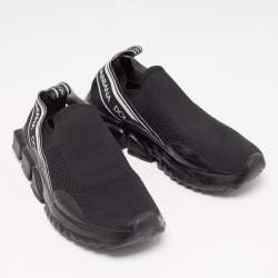 Dolce & Gabbana Black Fabric Sorrento Slip On Sneakers Size 38