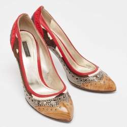 Pre Owned Dolce & Gabbana Multicolor Snakeskin and Leather Pumps Size 41