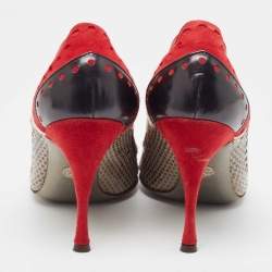 Pre Owned Dolce & Gabbana Multicolor Snakeskin and Leather Pumps Size 41
