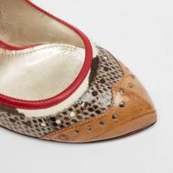 Pre Owned Dolce & Gabbana Multicolor Snakeskin and Leather Pumps Size 41