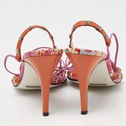 مملوكة مسبقًا Dolce & Gabbana Multicolor Patent and Leather Ankle Tie Open Toe Sandals Size 40