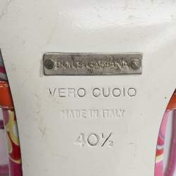 مملوكة مسبقًا Dolce & Gabbana Multicolor Patent and Leather Ankle Tie Open Toe Sandals Size 40