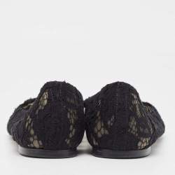 Dolce & Gabbana Black Lace Smoking Slippers Size 38
