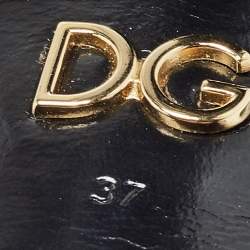 Pre Owned Dolce & Gabbana Black Leather Crisscross Slides Size 37     