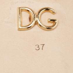Pre Owned Dolce & Gabbana Pink Satin Feather Detail Slide Sandals Size 37