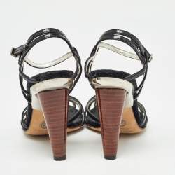 Dolce & Gabbana  Black Patent Knotted Sandals Size 35