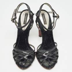 Dolce & Gabbana  Black Patent Knotted Sandals Size 35