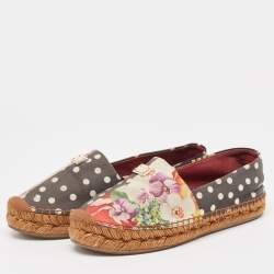 Dolce & Gabbana Multicolor Canvas Espadrille Flats Size 38