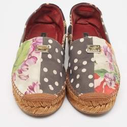 Dolce & Gabbana Multicolor Canvas Espadrille Flats Size 38