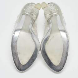 Pre Owned Dolce & Gabbana Transparent PVC Cinderella Swarovski Embellished Pumps Size 37