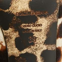 Pre Owned Dolce & Gabbana Brown/Beige Calf Hair Peep Toe Pumps Size 39